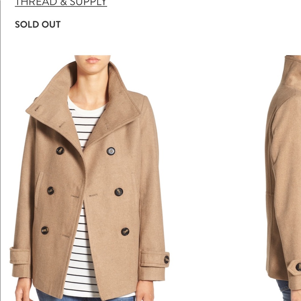 Thread and Supply camel pea coat
